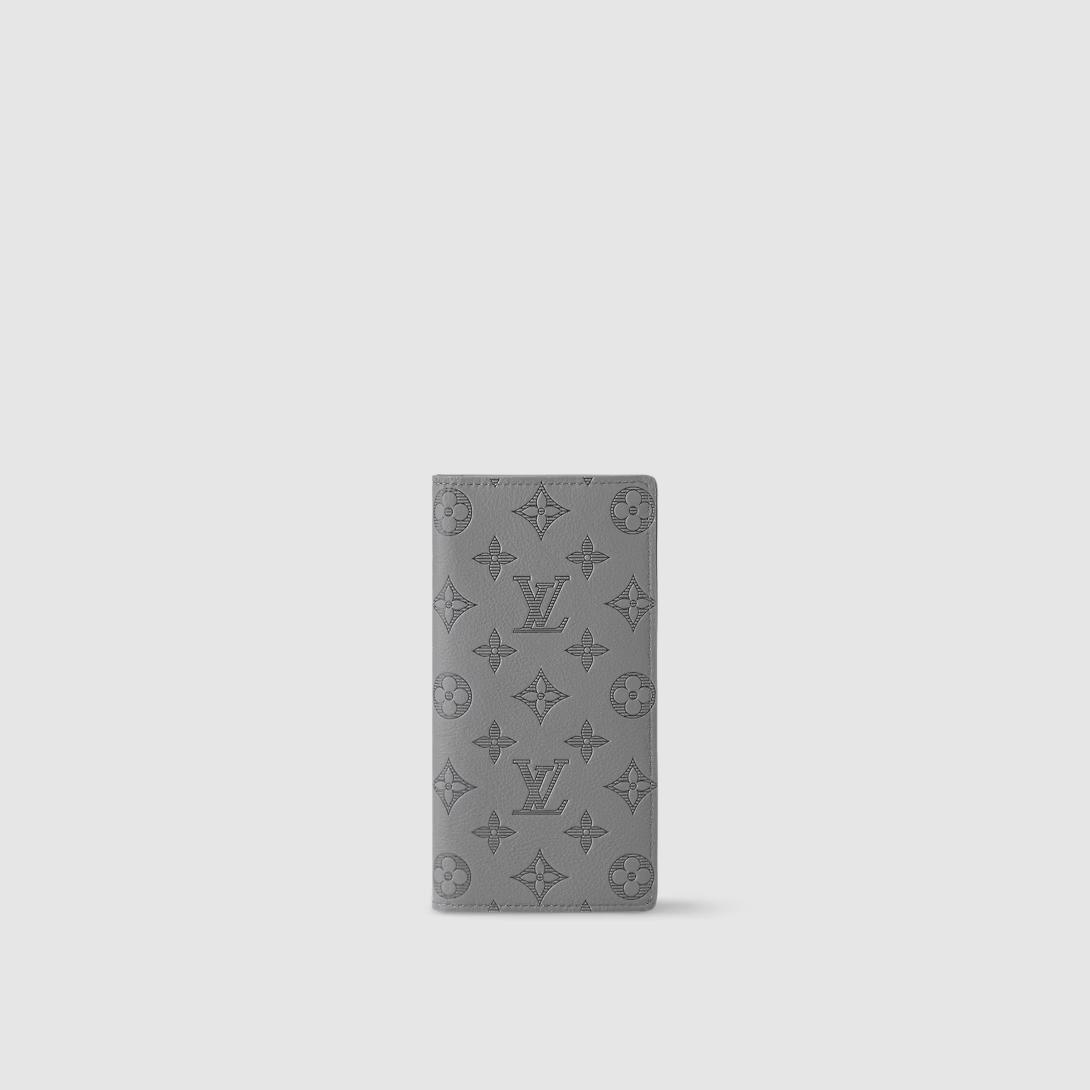 Ví Louis Vuitton Brazza Wallet Monogram Shadow Leather Nam Xám